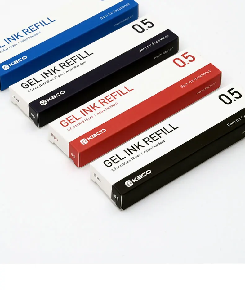 Kacogreen Refills Gel Ink Refill Standard 10pcs/box Gel Pens 0.5mm Eu