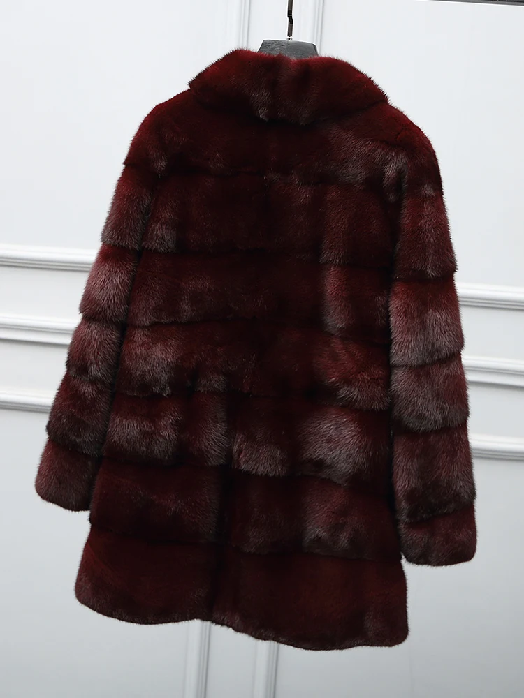 inverno новая полностью из норки шуба longa seçao das mulheres горизонтальная fina fino simples moda casaco de pele de vison