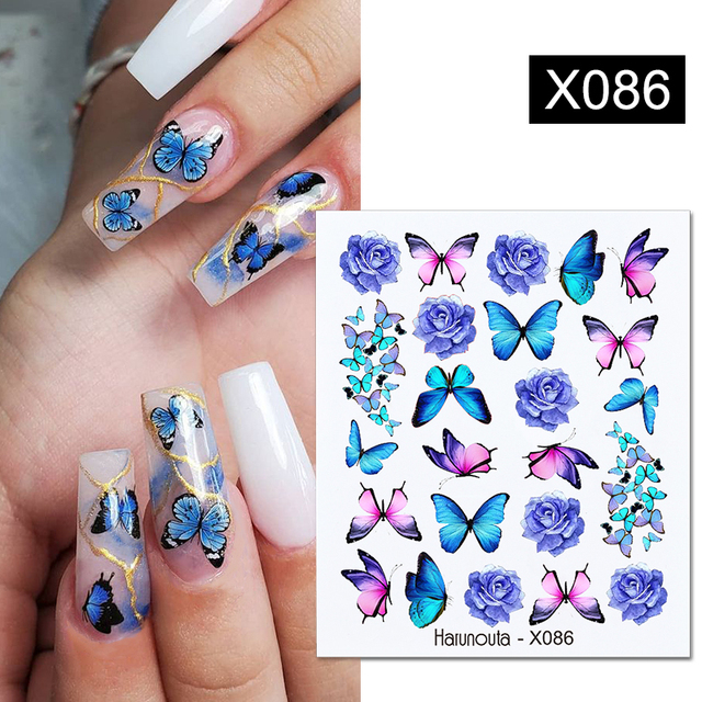 1 Sheet Nail Water Decals Transfer Lavender Spring Flower Leaves Nail Art Stickers Nail Art Manicure DIY