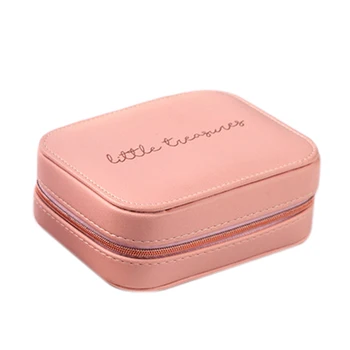 

Simple and Convenient Jewelry Box PU Leather Jewelry Box Earring Ring Jewelry Storage Box