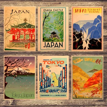 

Tokyo City Japan Tour Travel Canvas Paintings Vintage Wall Pictures Kraft Posters Coated Wall Stickers Home Decoration Gift