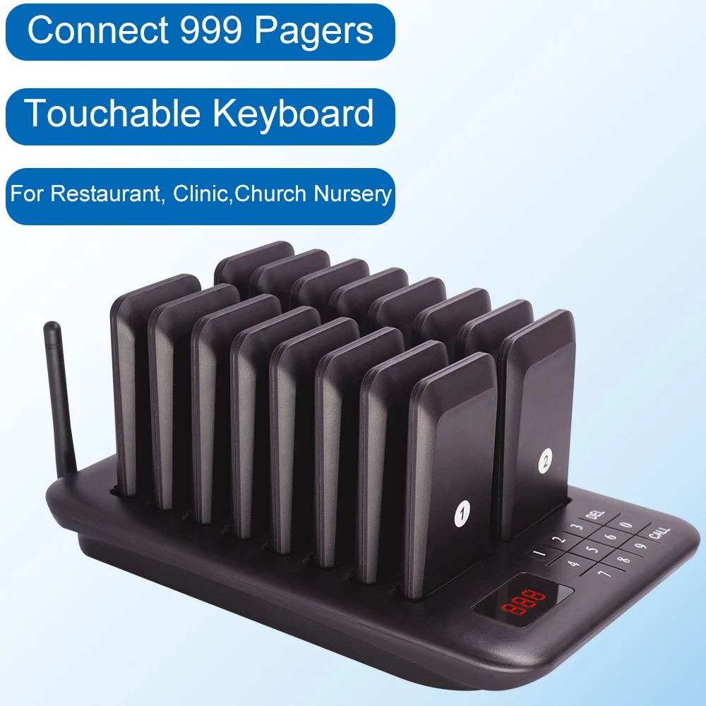 Jingle Bells Wireless Calling System Buzzer Restaurant Bar 16 Pager