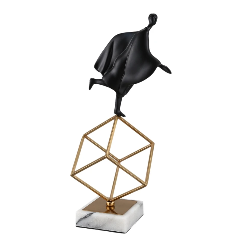

Hot New Desk Sculpture Model Gymnastics Exercise Posture Figurine Show Living Room Decoration Resin Marble Metal Handicraft