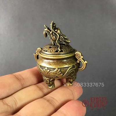 Античный Чистый медный(кран) трехногий ладан горелка