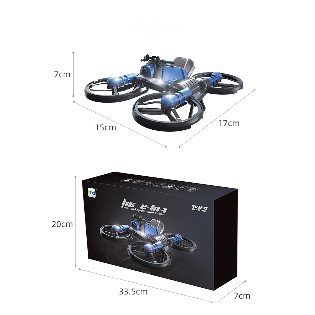 2 в 1 WiFi DIY RC Дрон с HD камерой Режим высокой фиксации RC Квадрокоптер трансформация RC Мотоцикл вертолет игрушки
