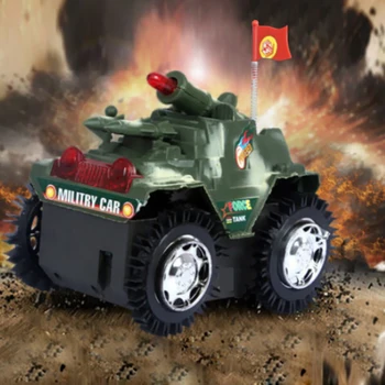 

Model Tank Kids Lighting Twisting Electronic Flip Stunt Roll Over Vehicle Toy Children Educational Play Random Color