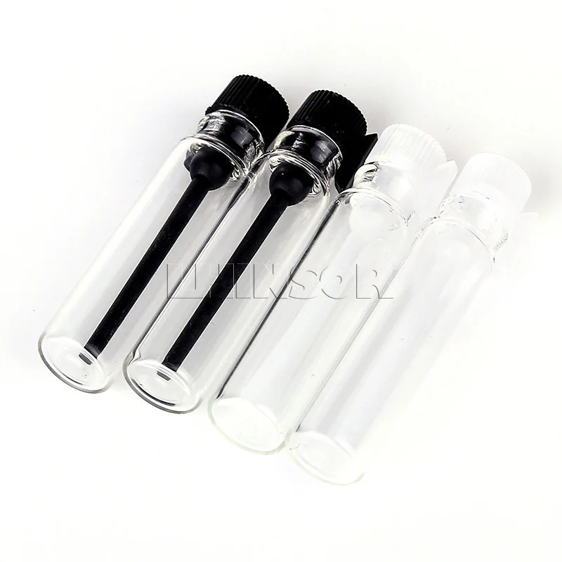 100pcs lot 1ml 2ml Empty Plastic Rod Glass Sampl Bottle Essential Oil Test Tube Perfume Dropper 4
