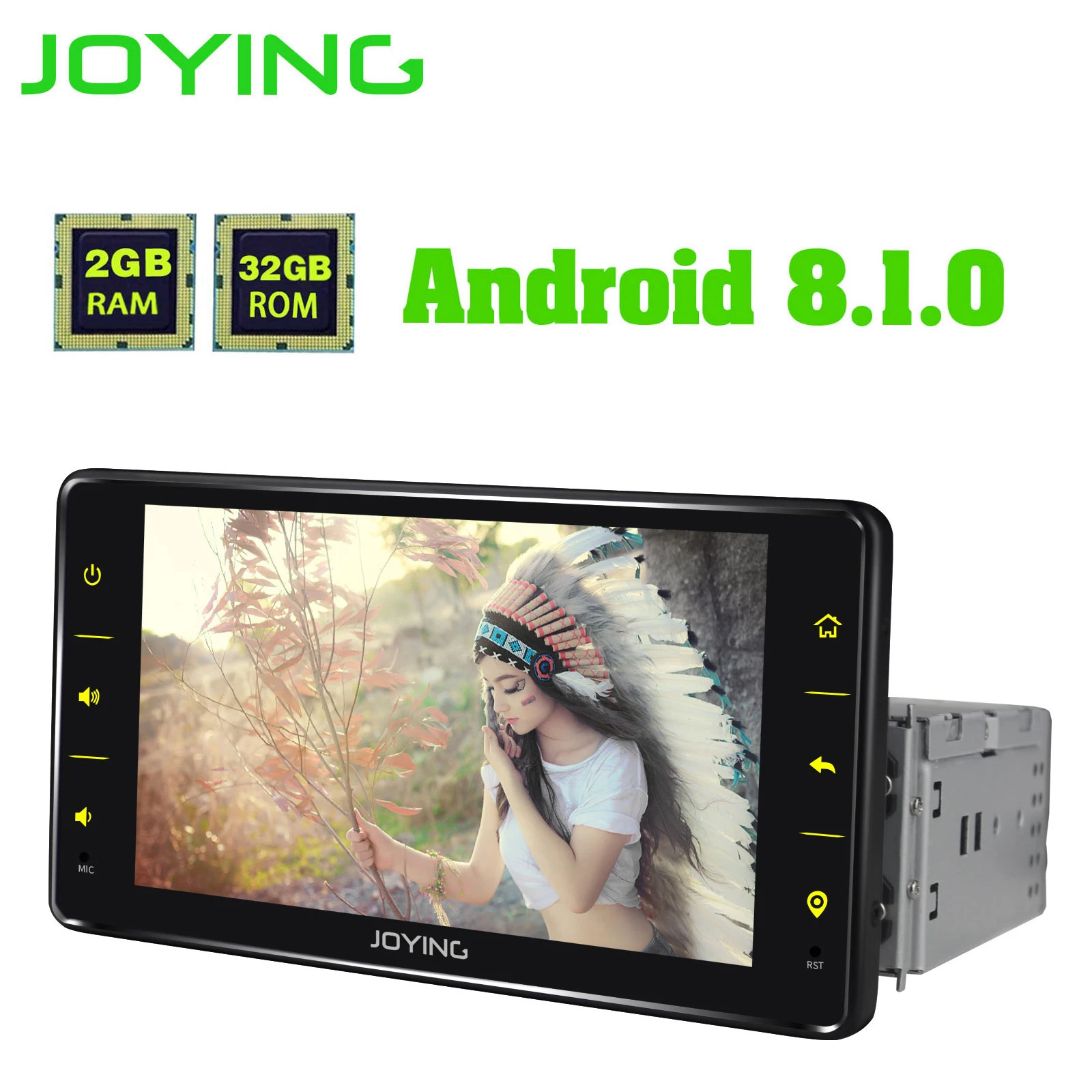 Cheap JOYING 1 din android 8.1 car radio gps android radio with bluetooth head unit 6.2 inch screen 2GB RAM 8 CORE rear view camera 4