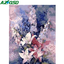 AZQSD DIY картина маслом по номерам Цветок Unframe для взрослых ручная роспись подарок Рисование Набор цифр ваза на холсте домашний декор