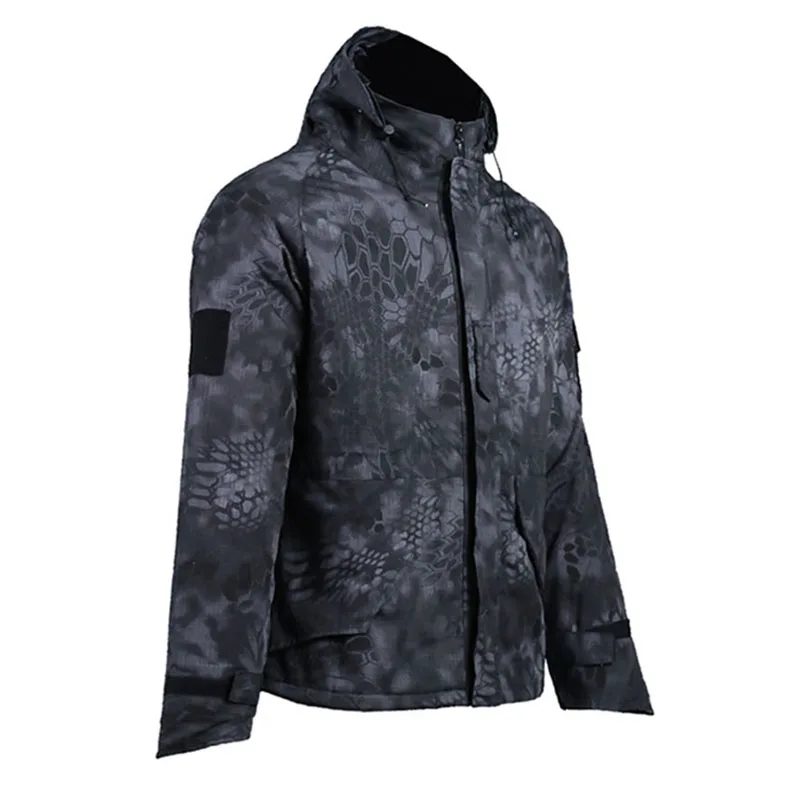 Black Python Jacket Военная форма, Военная рубашка, брюки для мужчин, Армейский Камуфляж, зимняя водонепроницаемая куртка, теплая одежда, тактическая одежда для охоты, женская одежда - Цвет: Black Python Jacket