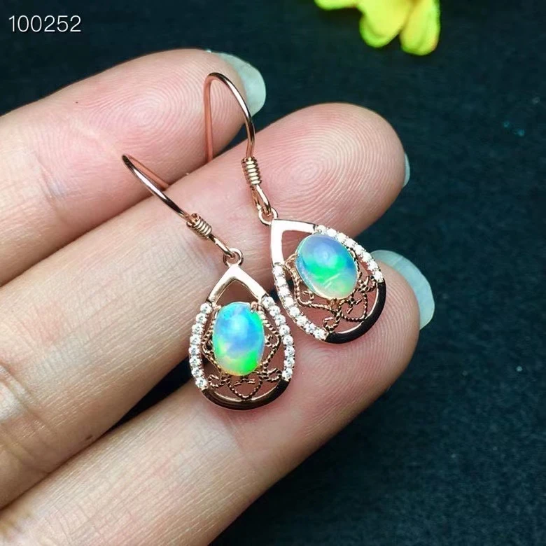 

KJJEAXCMY fine Jewelry 925 Sterling Silver Natural opal Girl new luxury earring eardrop Party Birthday Gift New Year Christmas