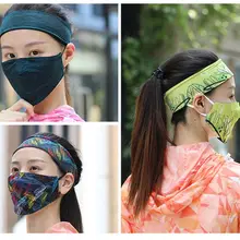 Унисекс летняя ледяная шелковая анти-УФ двухсторонняя мультяшная граффити Ушная маска для рта M6CD