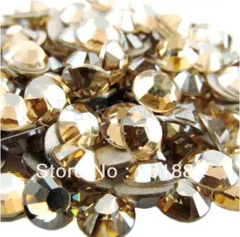 

Gold Shadow Non Hotfix Crystal Rhinestones For Nails Art Decoration SS3-SS30 Flatback Glue On Strass Stones nail art decorations