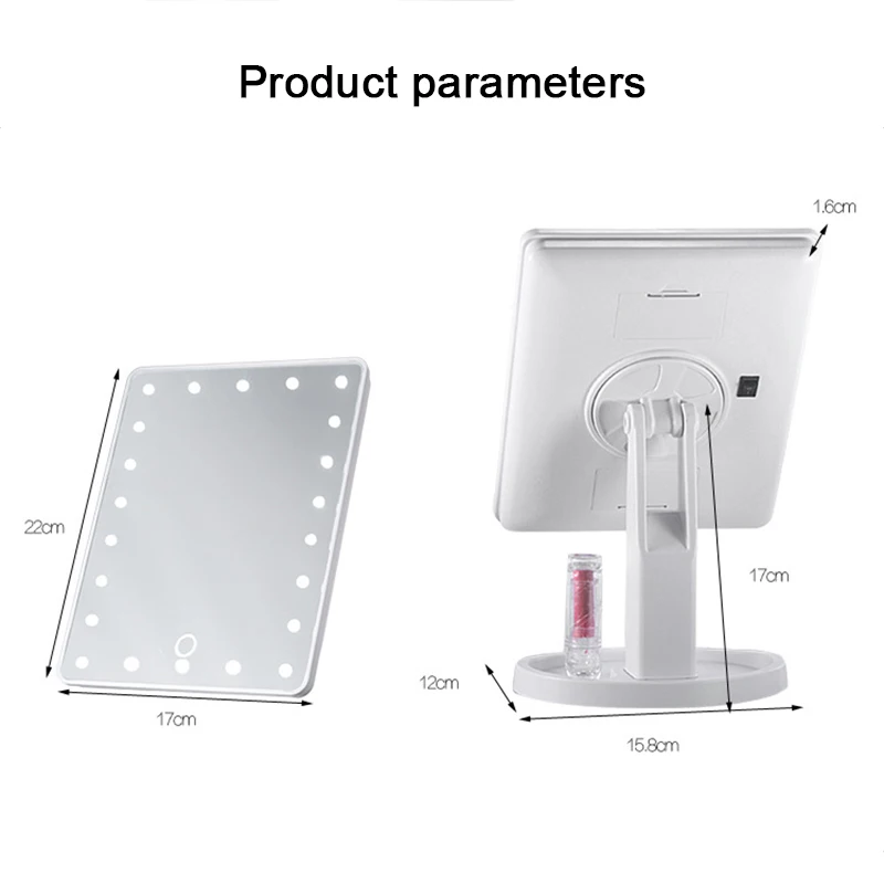Интеллектуальная Регулируемая яркость 16 ламп/22 лампы светодиодный светильник с подсветкой 10x зеркало для макияжа Новинка JIU55