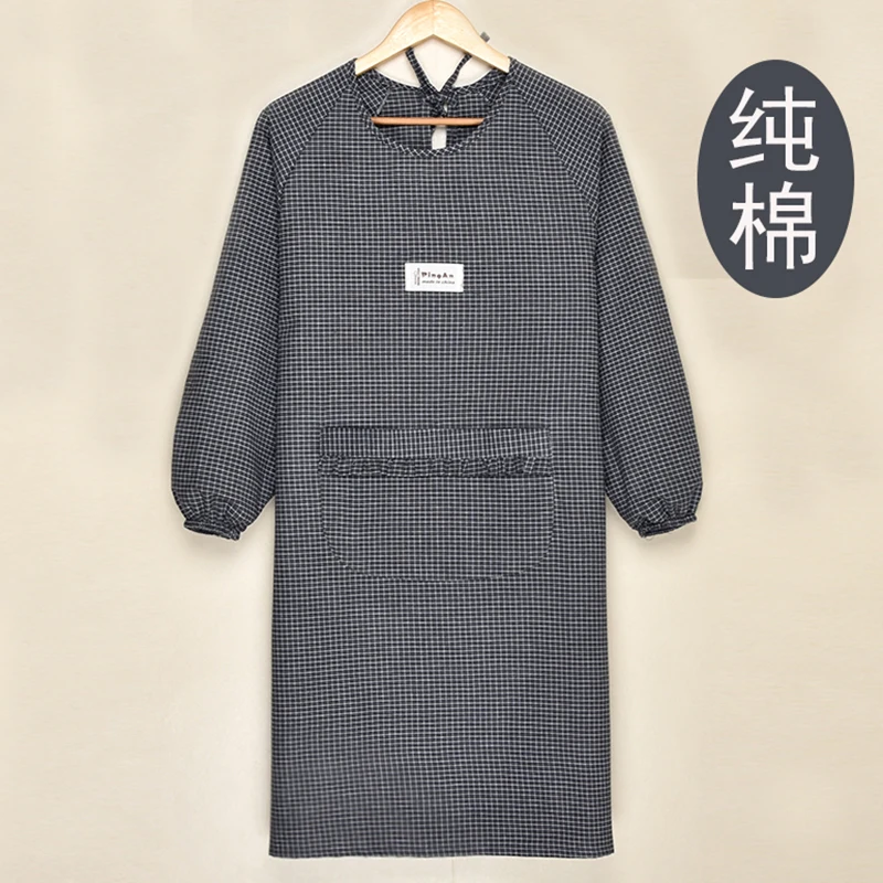 

Кухонный Фартук с длинными рукавами, хлопковый домашний водонепроницаемый и маслостойкий женский модный фартук для приготовления пищи для взрослых, цельнокроеное, с индивидуальным логотипом