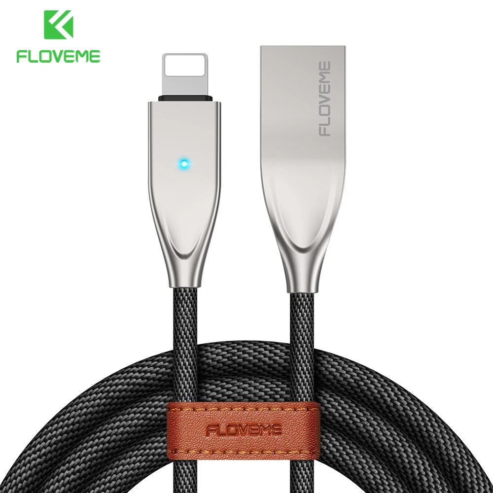 FLOVEME прочный телефонный кабель из цинкового сплава 2.1A USB для быстрой зарядки iPad