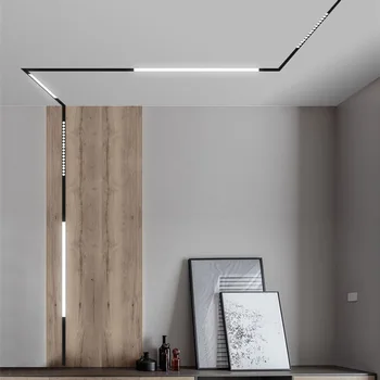 

Magnetic Sucker Track Light Bordered Design Less Restaurant Spotlight Embedded Spotlight Lighting Cob Spotlight Line Light LED T