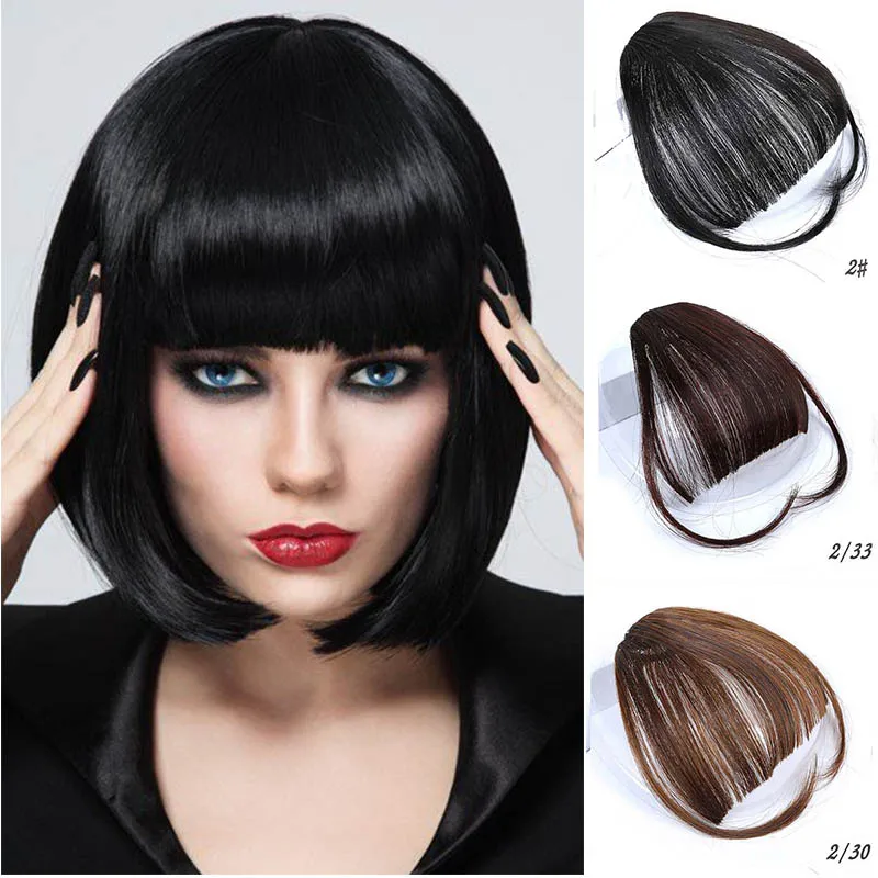 Xuanguang franja falsa franja клип на franja preto marrom loira para adulto feminino acessórios de cabelo