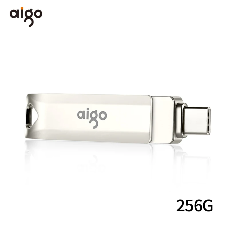 US $48.35 Aigo Usb 31 High Speed Pendrive 256GB Metal OTG Usb Flash Drive 360 Rotatable Cle Usb Type C Memoria Usb For Android