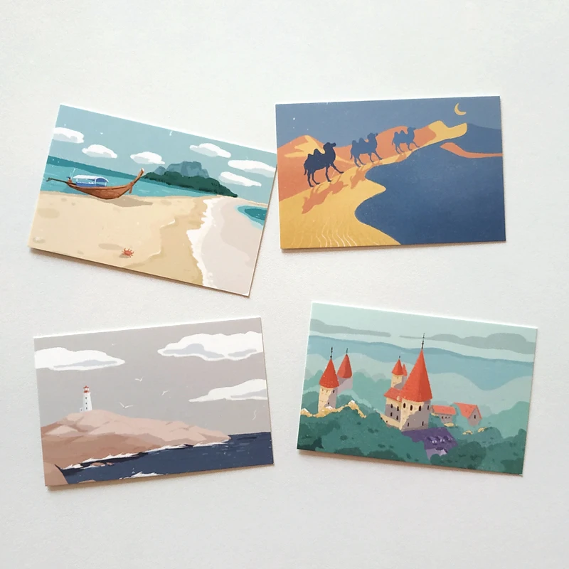 28-Pcs-Set-Creative-Travel-Notes-Lomo-Card-DIY-Hand-Painted-Birthday-Gift-Card-Message-Card