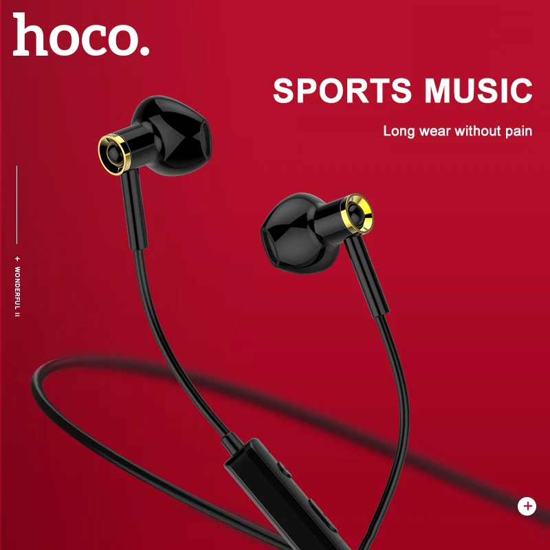 Оригинальные спортивные Bluetooth наушники HOCO для бега беспроводные с микрофоном