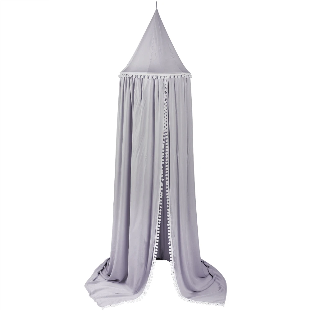 Puseky Baby Kids Round Dome Bed Canopy Mosquito Netting Curtain Cover Home Bedroom Decoration