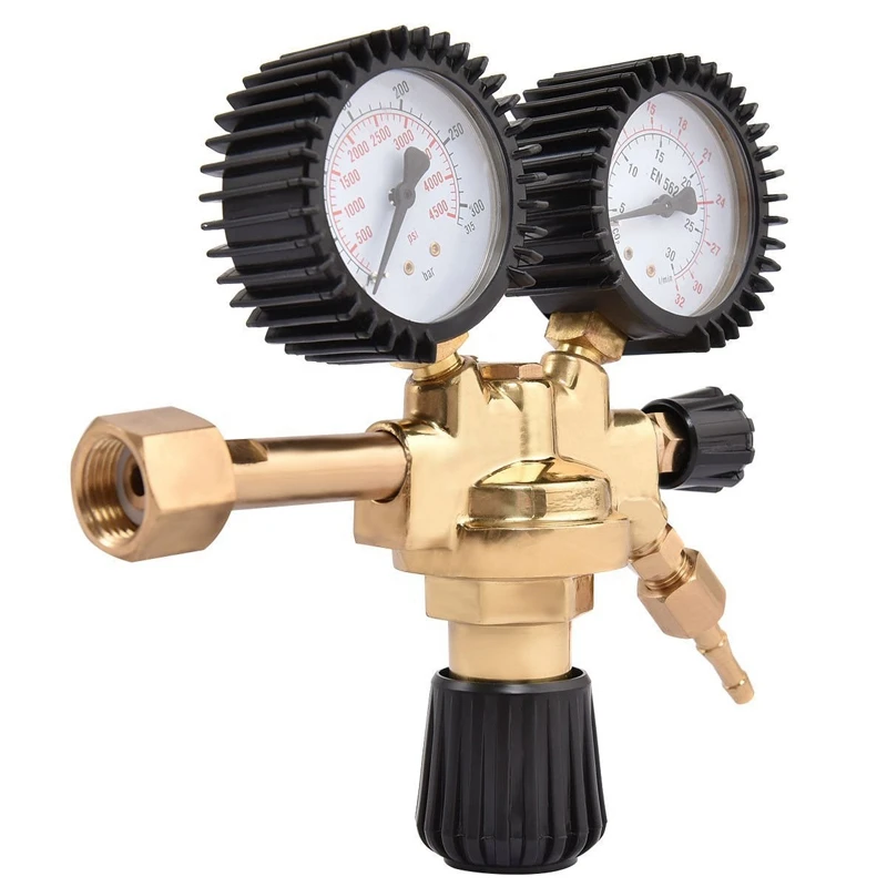 ELEG-Brass Ar/Co2 измеритель редуктор аргоновый регулятор углекислого газа мини редуктор давления двойной датчик 0-4500 Psi