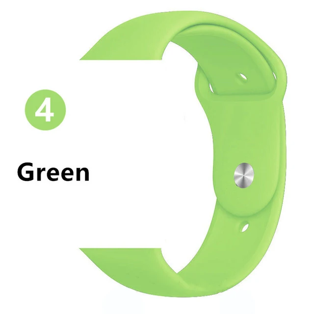 Green ALPQ ремешок для Apple ремешок для часов 38 42 мм 40 44 мм силиконовый официальный цвет ремень браслет Correa для iWatch серии 5 4 3 2 1 - Цвет ремешка: Green