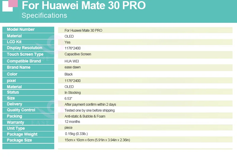 Для huawei MATE 30 PRO ЖК-дисплей OLED дисплей ЖК-экран+ сенсорная панель дигитайзер сборка для huawei дисплей