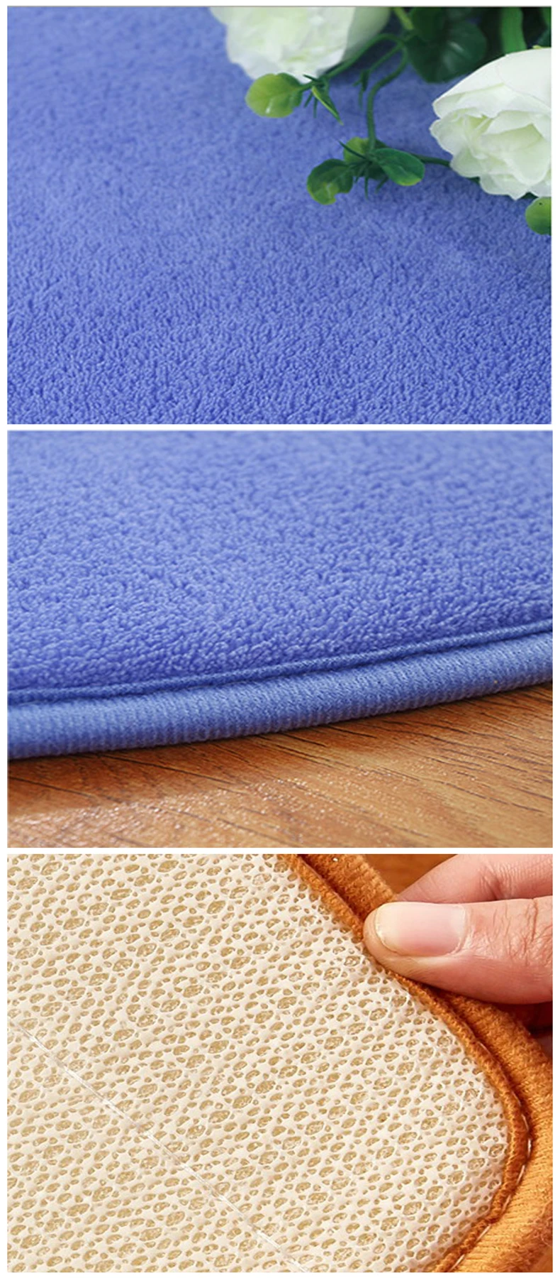 Soft Coral Fleece Bathroom Doormat Non-slip Floor Rug for Toilet Absorption Memory Foam Foot Pad for Gate 40*60/50*80/60*90cm