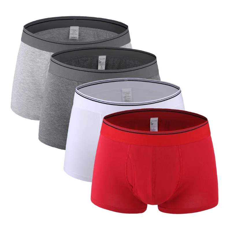 New Quality Men's Boxer Shorts Cotton Brand Fashion Sexy Man Underwear Male Underpant Large Size Fat Panties 4Pcs/Lot L-6XL - Цвет: T19