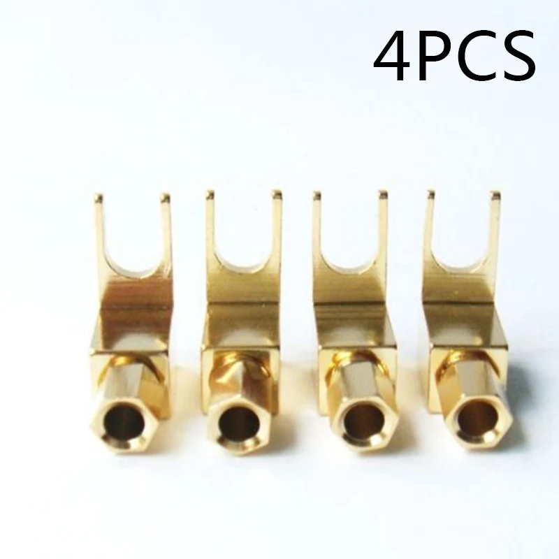 

4pcs Gold Plated Banana Plug Spade Fork For Mcintosh Fisher Eico Adapter