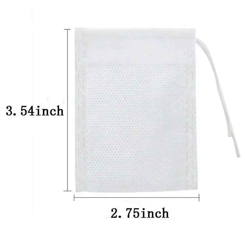 400 Pcs Disposable Tea Filter Bags Empty Cotton Drawstring Seal Filter Tea Bags for Loose Leaf Teal(3.54 x 2.75 inch