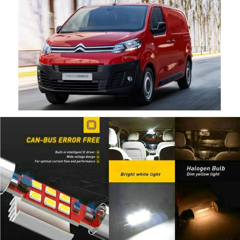 

LED Interior Car Lights For Citroen dispatch v minivan dispatch vf7 minivan Dome map lamp bulb error free