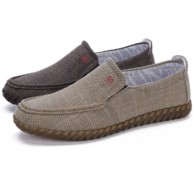 

2020 New Men's Advanced Canvas Shoes One Pedal Breathable Canvas Shoes Help Casual Shoes Very Comfortable Driving Shoes