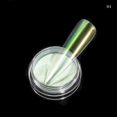 1pot Ice Transparent Chrome Nail Powder Glitter Mermaid Mirror Powder 0.2g Glitter Unicorn Mirror Nail Powder Ultra-thin Aurora - Цвет: 4