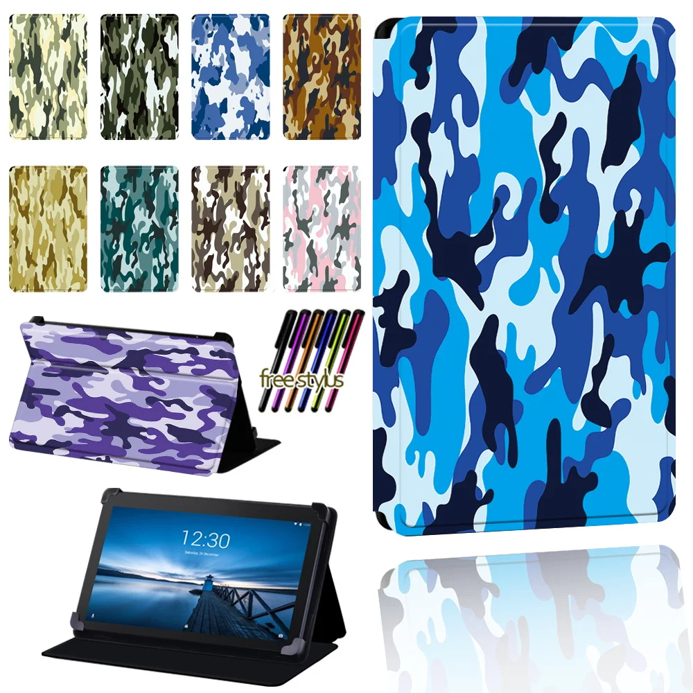 

Camouflage Pattern Tablet Case for Lenovo Tab E7 / E8 / E10 Tablet Anti-fall Folio Lightweight Protective Case Cover +pen