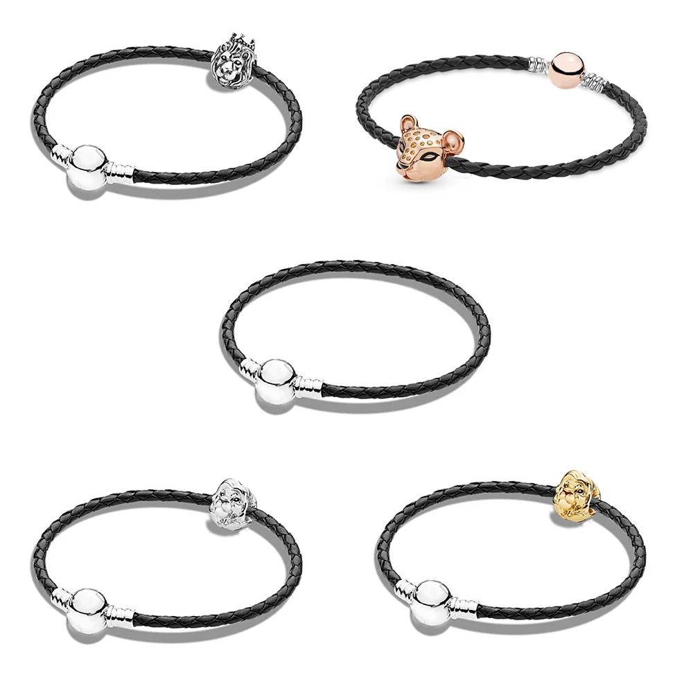 

2019 European popular men women fashion simple Lion King Simba series beaded leather rope boys girls lovers Party jewelry gift