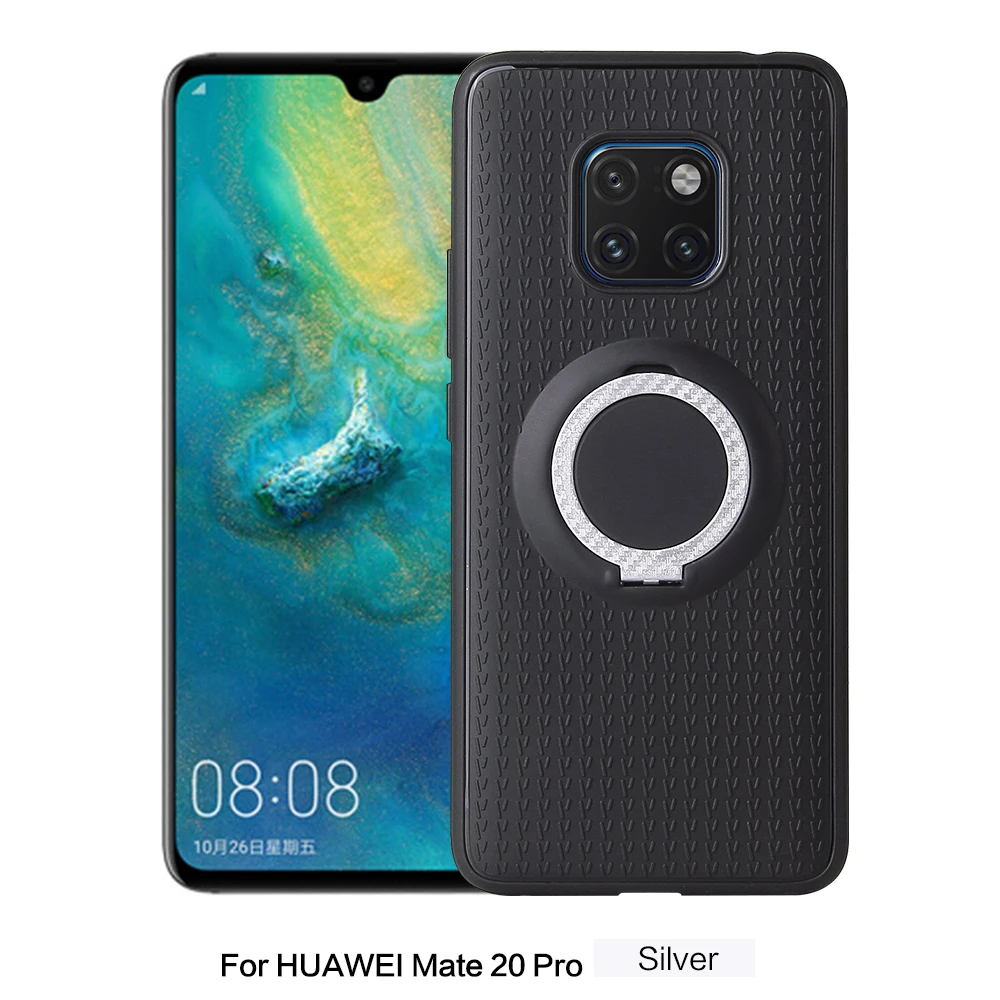 Роскошные 3 в 1 кольцо чехол с магнитным кронштейном для HUAWEI P30 P30pro Mate20 Mate10pro Mate20pro Mate20lite удобный автомобильный кронштейн cas - Цвет: Silver