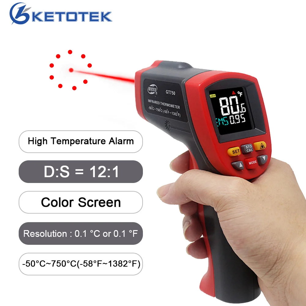 GT750 GT950 ИК инфракрасный лазерный термометр пистолет-50~ 750-50 °C~ 950 °C градусный пирометр цифровой Бесконтактный тестер температуры