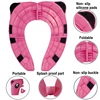 Upgrade Kids Panda Potty Training Seat Portable Travel Toilet Cover Foldable Reusable Pot Ring With Splash Guard Non-Slip Pads 5