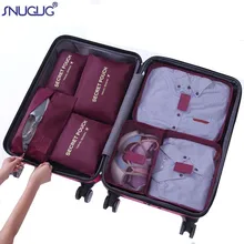 7 stks/set Bagage Organizer Tas Grote Polyester Reizen Accessoires Waterdichte Verpakking Cubes Organiser Voor Kleding Opbergzakken(China)