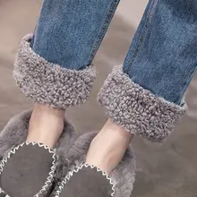 Теплые зимние женские джинсы размера плюс 3XL из овечьей шерсти, джинсы с высокой талией, женские вельветовые прямые джинсы, джинсовые штаны C5949