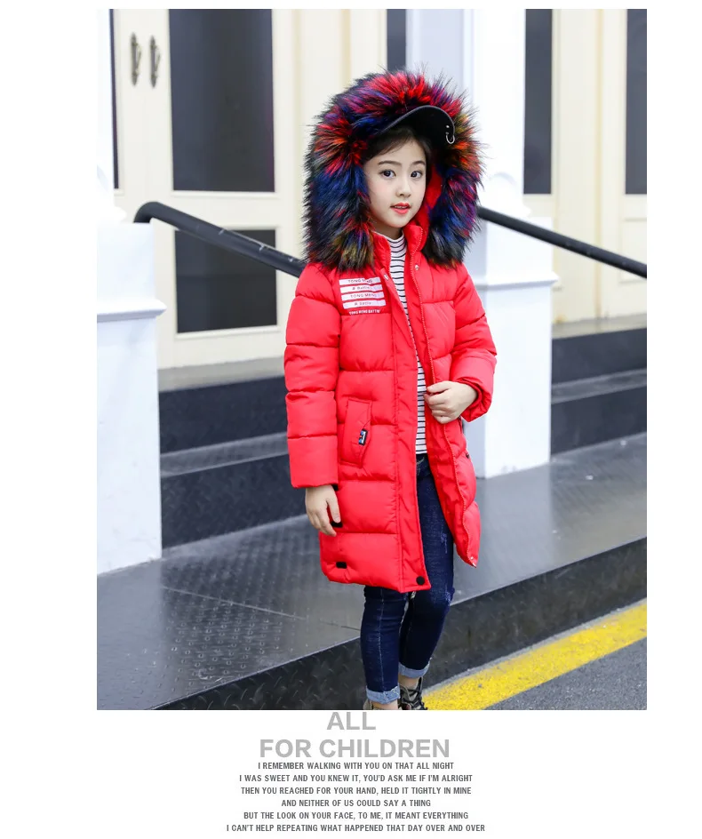 Childrenswear New Style Girls Padded Cotton Clothes Mid-length Korean-style Slim Fit Cotton Coat Big Boy Thick Coat Windpro