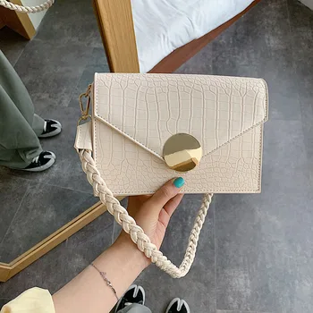 

Crocodile Pattern Bags for Women 2020 Sac A Main Femme PU Leather Shoulder Bag Woven Strap Ladies Hand Bag Chain Crossbody Bag