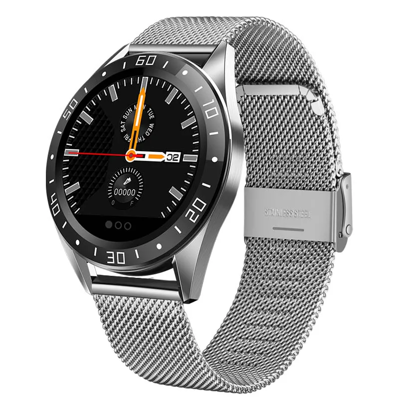 Net belt silver Новинка, спортивные Смарт-часы, мужские часы с функцией контроля сердечного ритма и кровяного давления, водонепроницаемые фитнес-часы с напоминанием - Цвет: Net belt silver