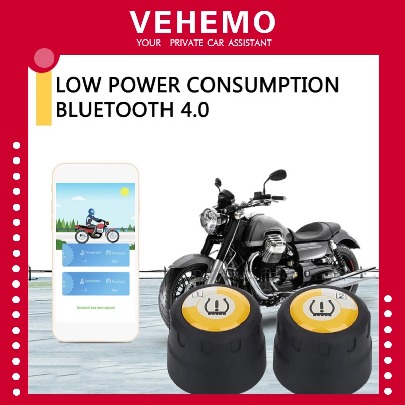 

Wireless Motorcycle Tpms Bluetooth Motorcycle Tire Pressure Monitoring System Universal TPMS for IOS