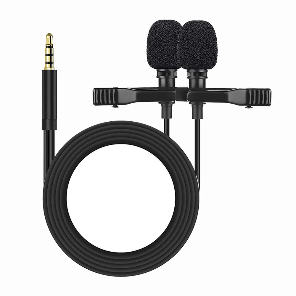 3.5mm Mini Lavalier Microphone Metal Clip Lapel Mic for Mobile Phone PC Laptop Wired Mikrofo/Microfon for Speaking Vocal Audio