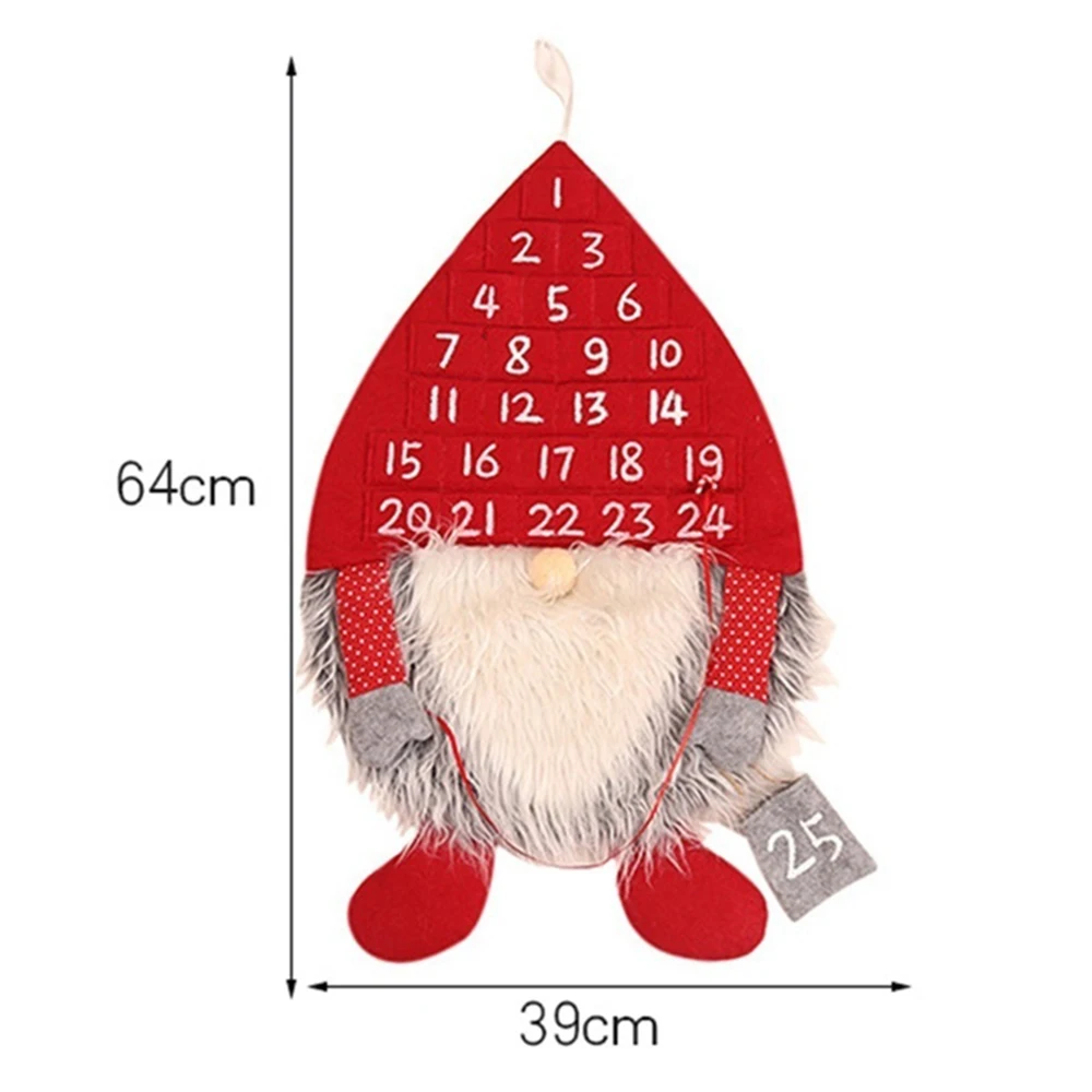 1pc Hanging Christmas Advent Calendar Countdown To Christmas Tree Gift Ornaments Decorations Santa Claus Calendar With Pockets