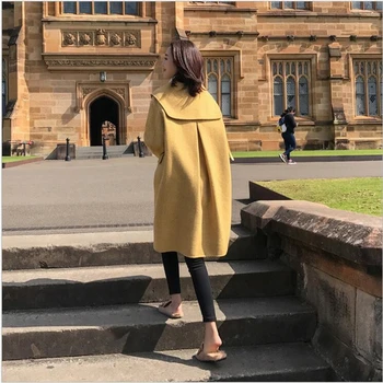 

Wool Coat Female Fashion Women Woolen Coats Elegant Long loose Korean Winter Jacket Coats&Jackets Plus Size Manteau Femme S192